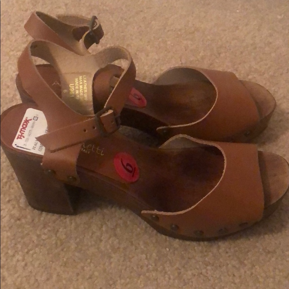 Brown chunky heels